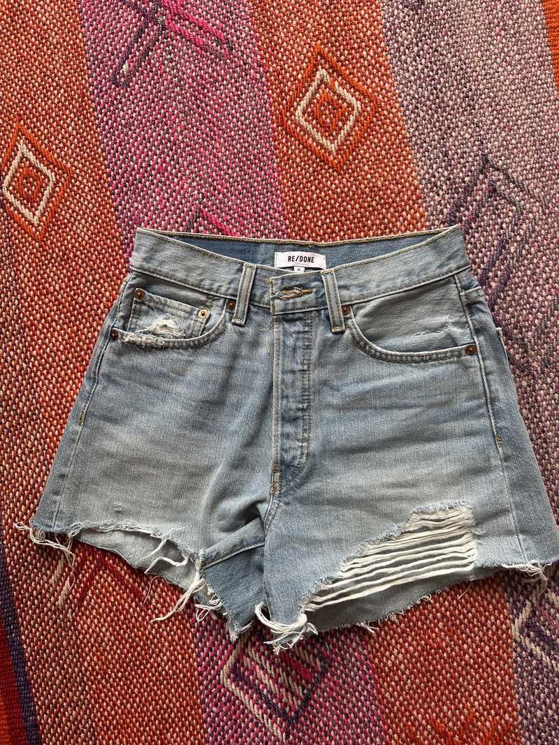 90s Low Slung Short - Aged Indigo Destroy sold by Re/Done product image thumbnail 5