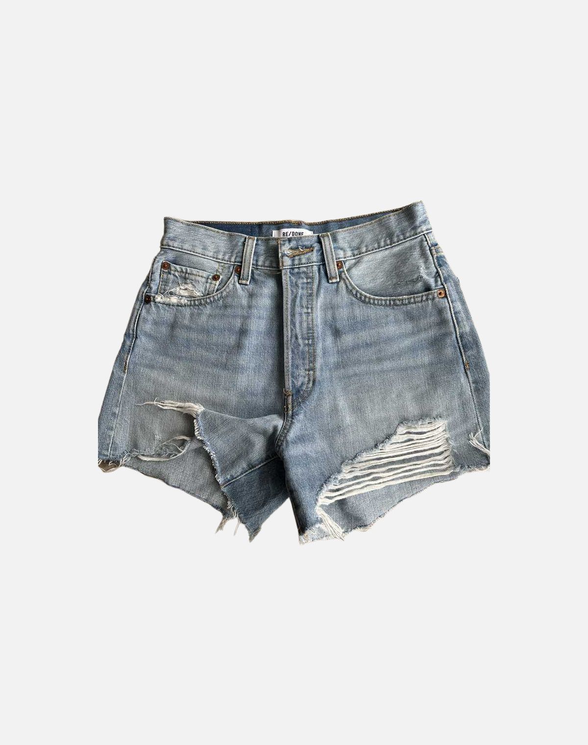 90s Low Slung Short - Aged Indigo Destroy sold by Re/Done