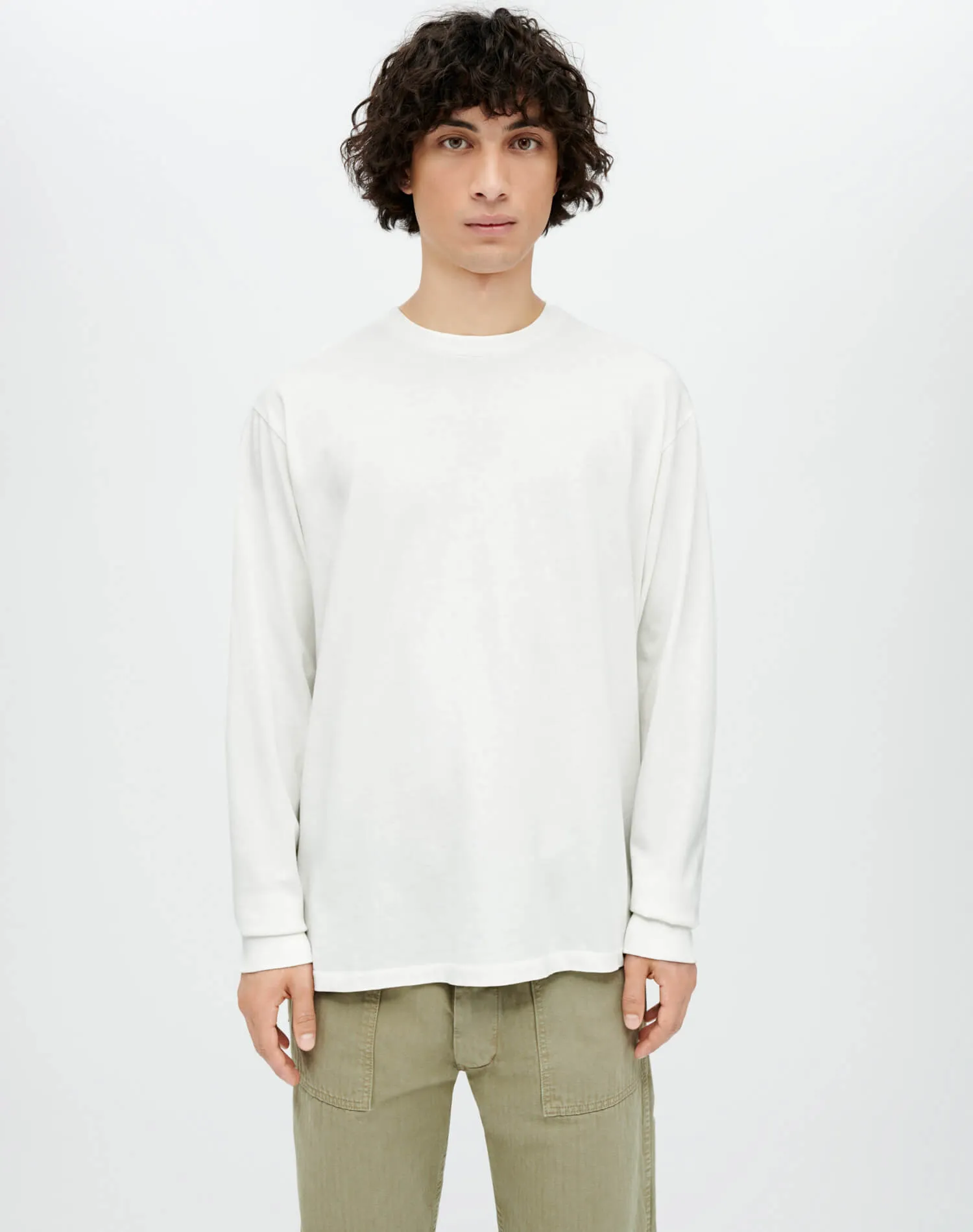 Hanes Loose Long Sleeve Tee - Old White sold by Re/Done