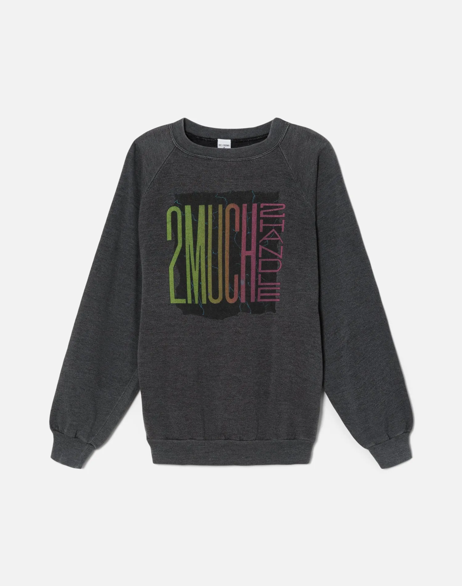 Upcycled Overdye Graphic Sweatshirt - Heathered Black sold by Re/Done