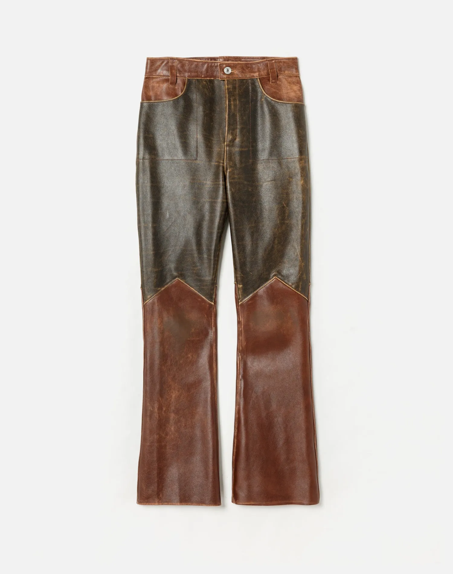 2 Tone Leather Pants - Black & Brown sold by Re/Done