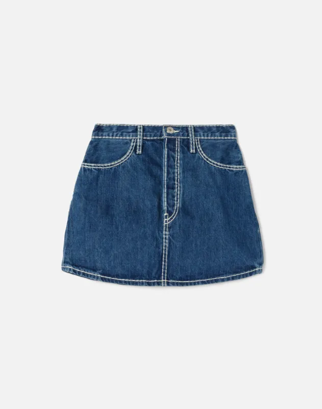 90s Mini Skirt - Chunky Stitch With Indigo sold by Re/Done