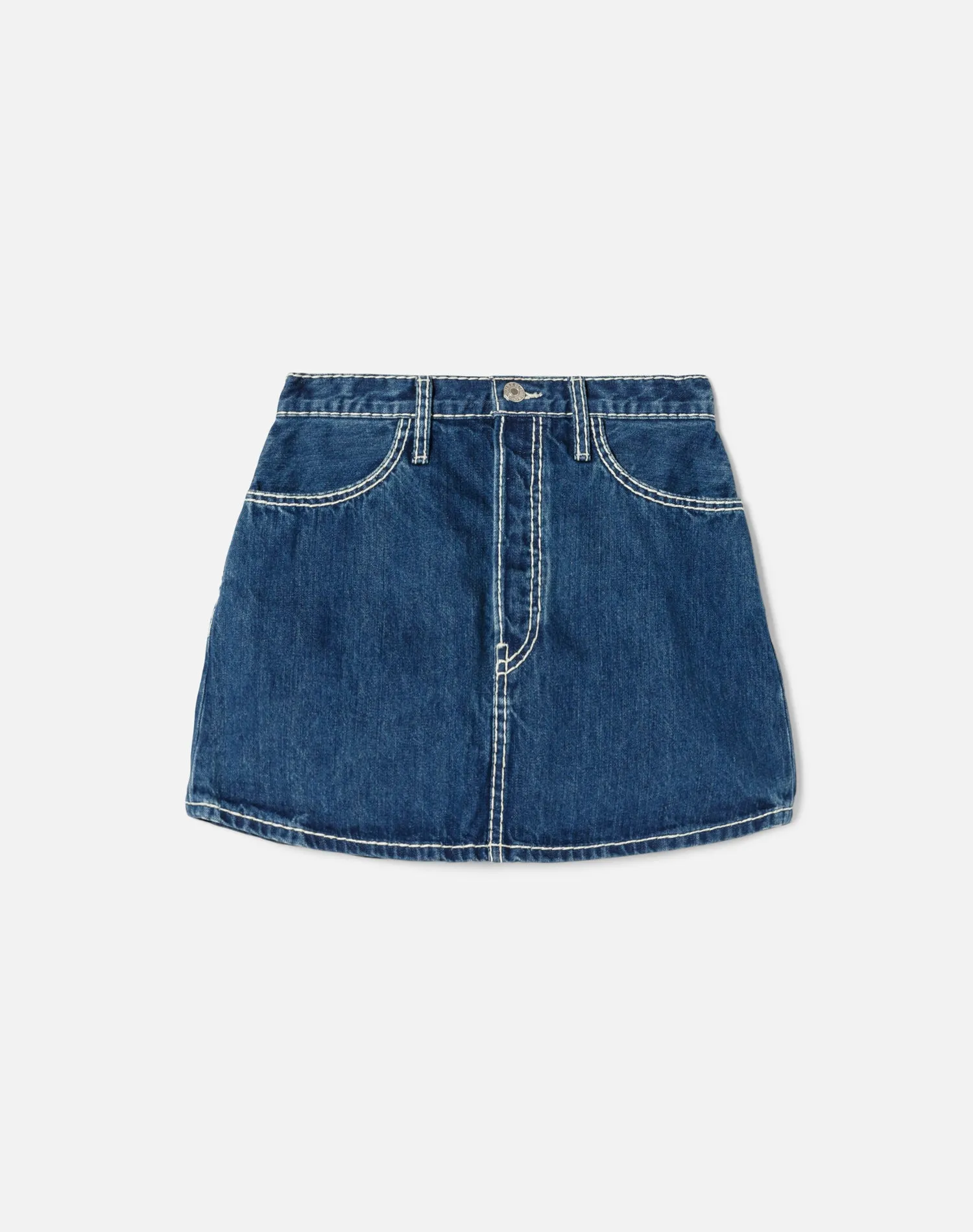 90s Mini Skirt - Chunky Stitch With Indigo sold by Re/Done