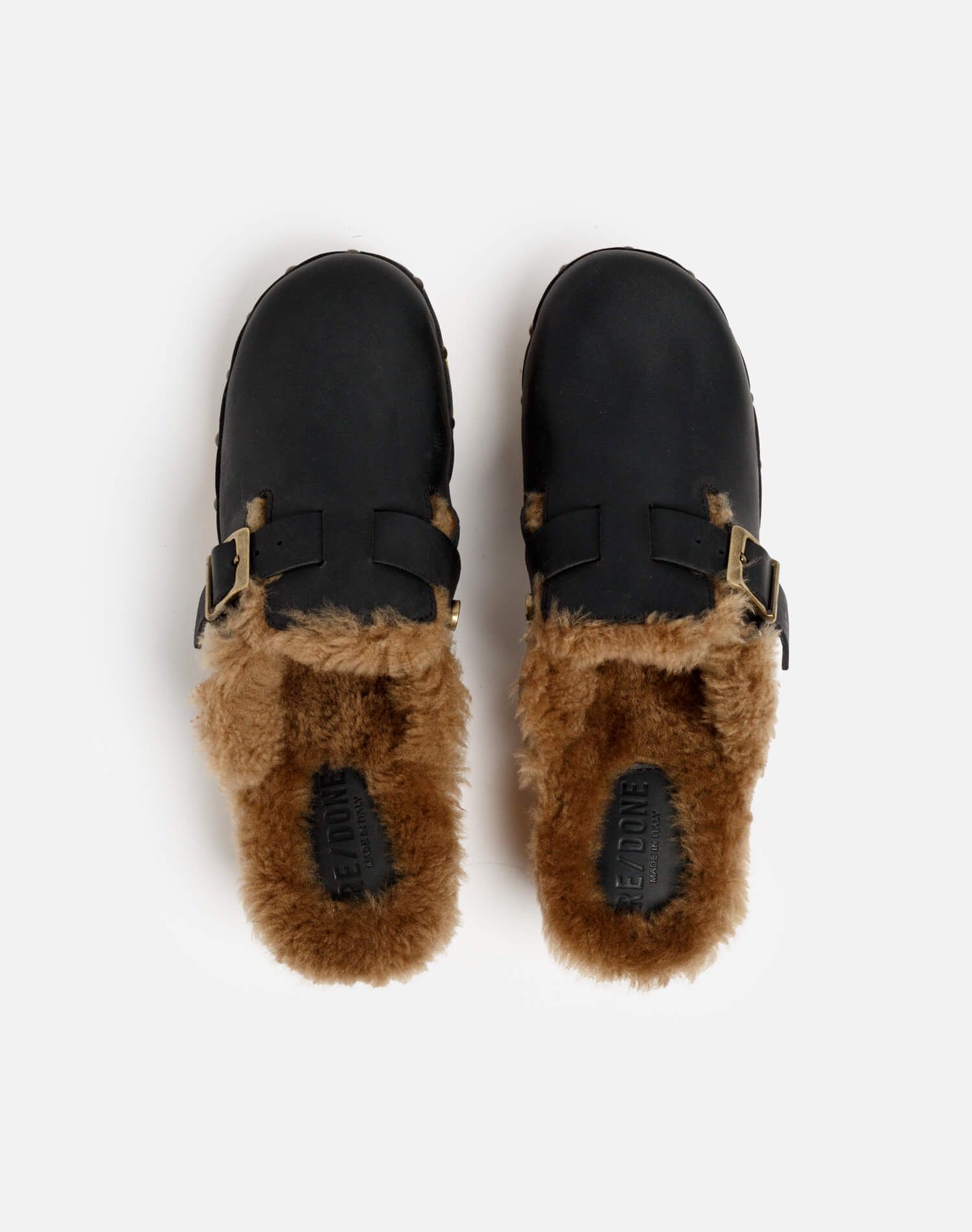 70s Shearling Clog - Black Leather and Shearling sold by Re/Done product image thumbnail 3