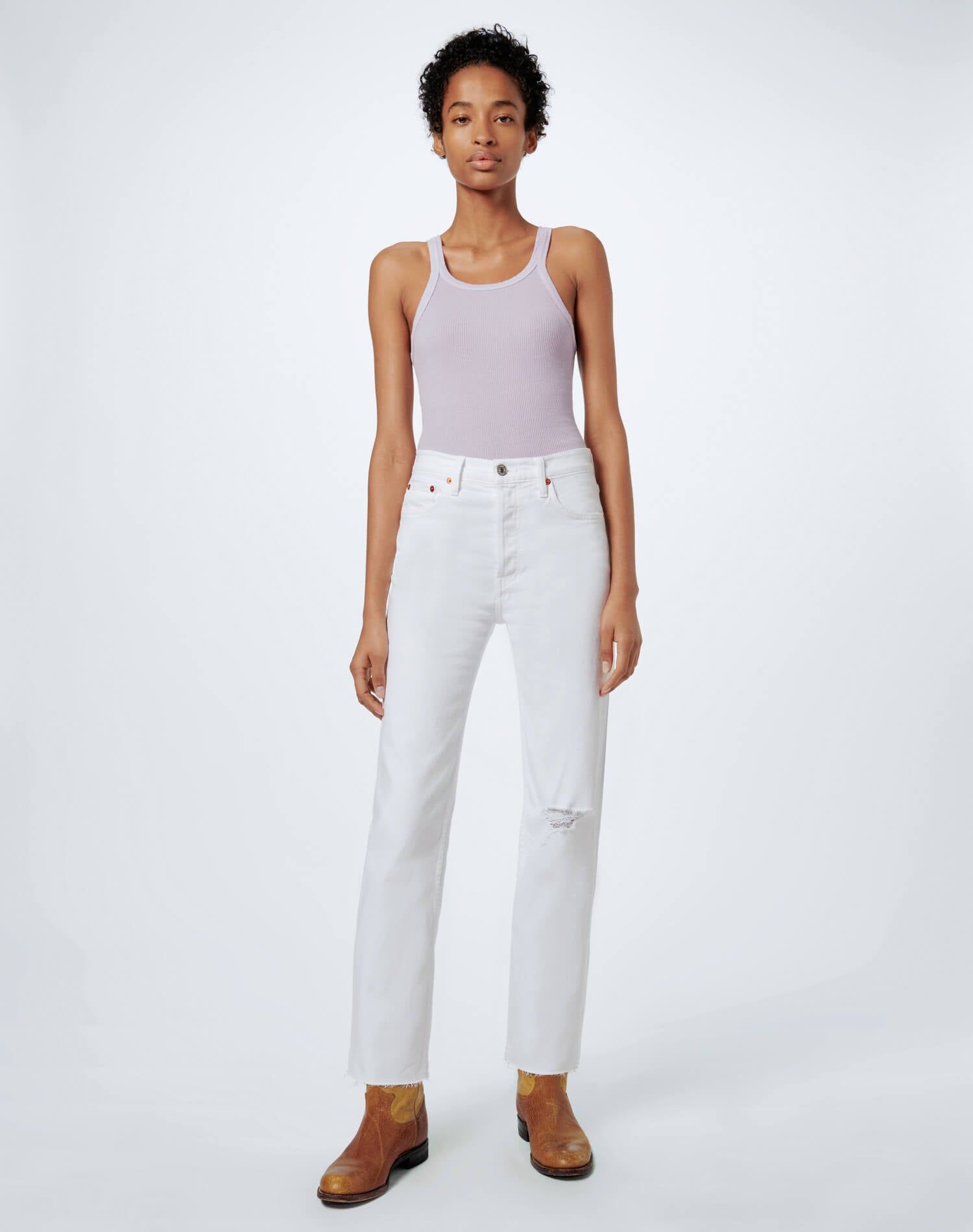 Ribbed Tank - Lilac sold by Re/Done product image thumbnail 4