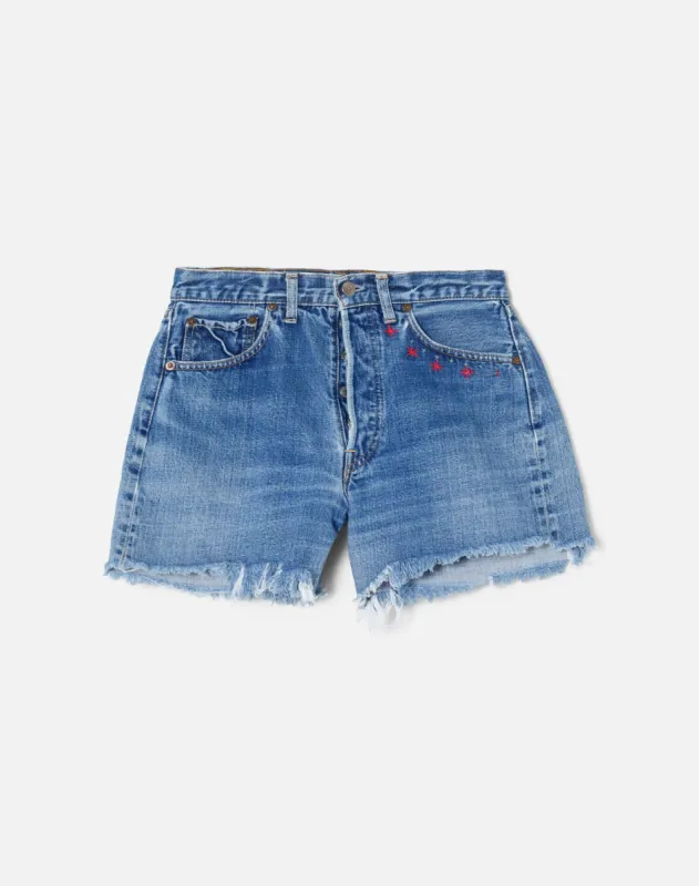 60s Levi's Shorts With Embroidery Size 26 -#20 sold by Re/Done