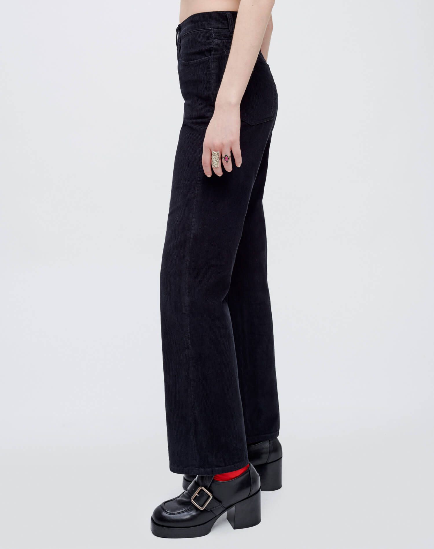 70s Corduroy Loose Flare - Washed Black Cord sold by Re/Done product image thumbnail 3