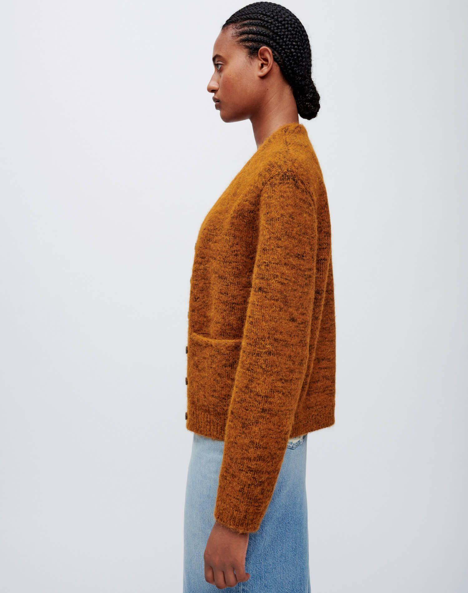 60s V Neck Cardigan - Marled Ginger sold by Re/Done product image thumbnail 4