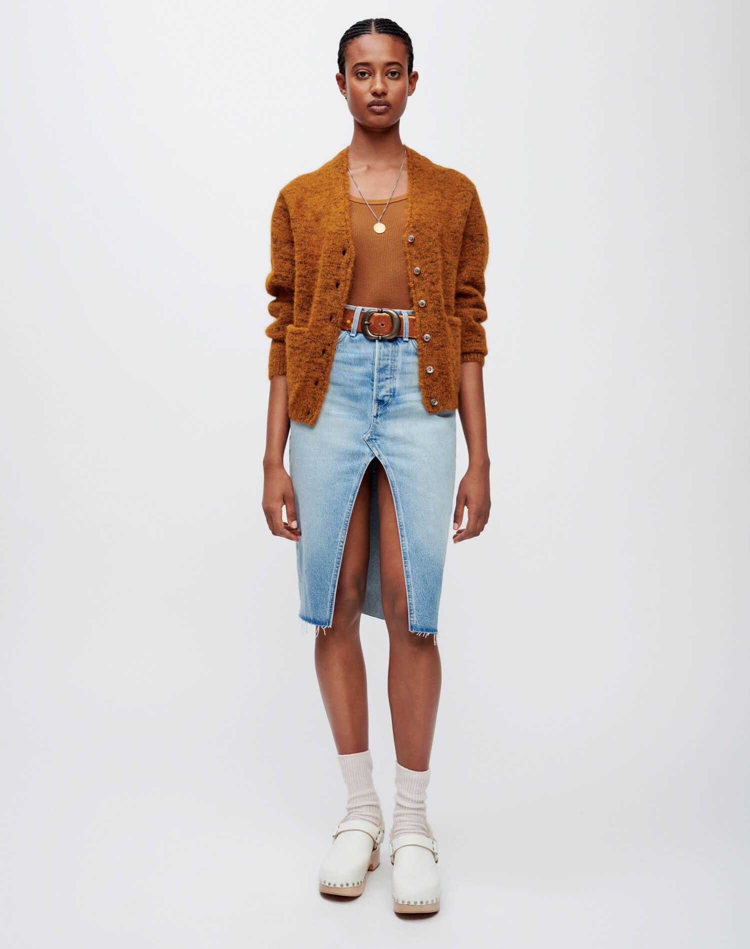 60s V Neck Cardigan - Marled Ginger sold by Re/Done product image thumbnail 2