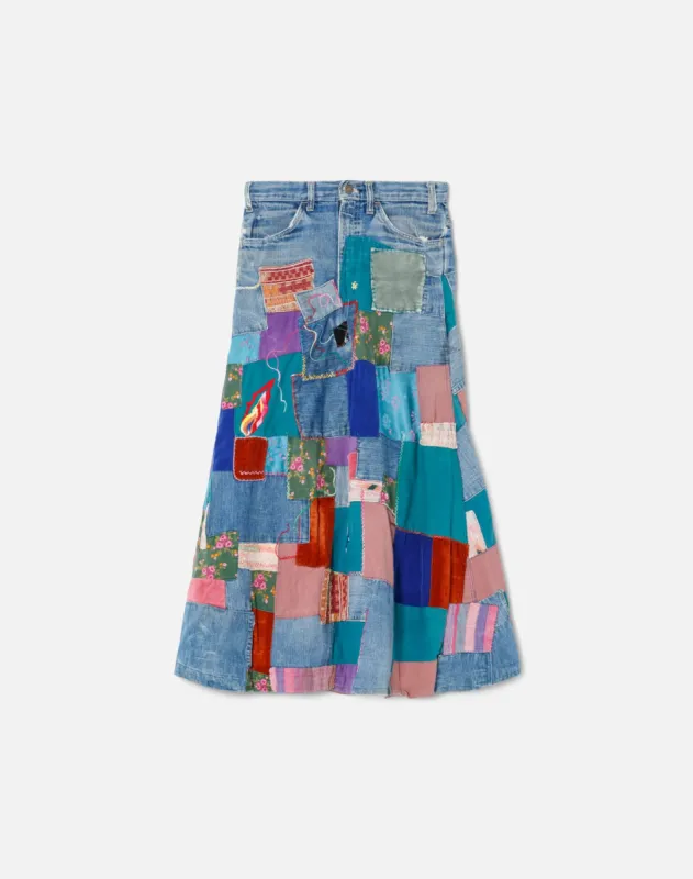 60s Levi's Patchwork Skirt Size 26 -#15 sold by Re/Done
