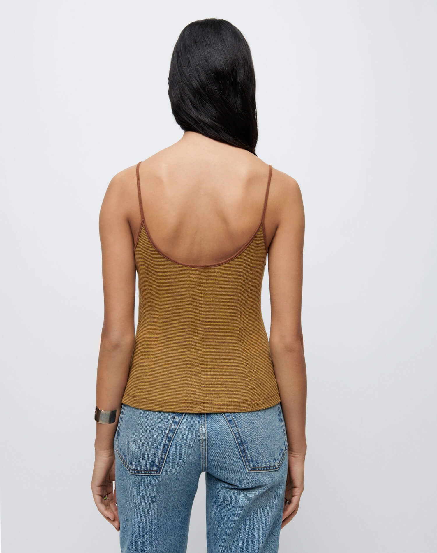 90s Spaghetti Strap Tank - Marigold Stripe sold by Re/Done product image thumbnail 7