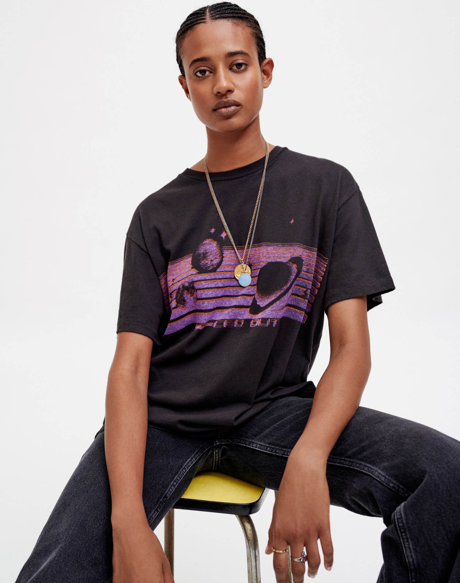 90s Easy "Spaced Out" Tee - Washed Black sold by Re/Done product image thumbnail 6