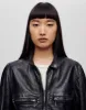 Upcycled Leather Cafe Racer Jacket - Black Merlot sold by Re/Done