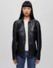 Upcycled Leather Cafe Racer Jacket - Black Merlot sold by Re/Done