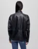 Upcycled Leather Cafe Racer Jacket - Black Merlot sold by Re/Done