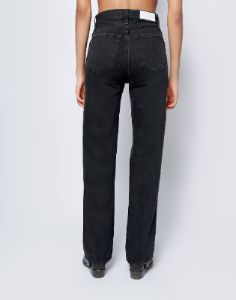 High Rise Loose Long - Washed Black with Rips sold by Re/Done