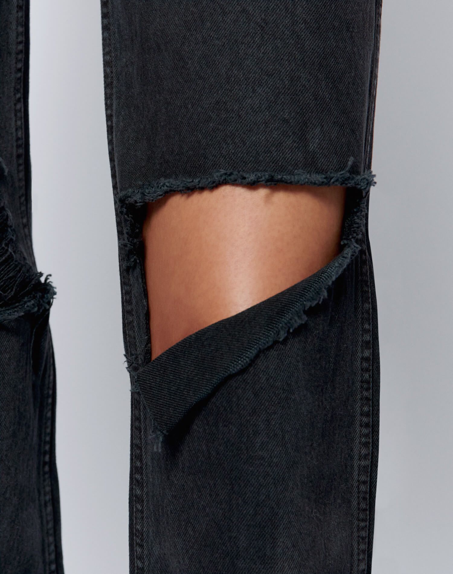 High Rise Loose Long - Washed Black with Rips sold by Re/Done product image thumbnail 7