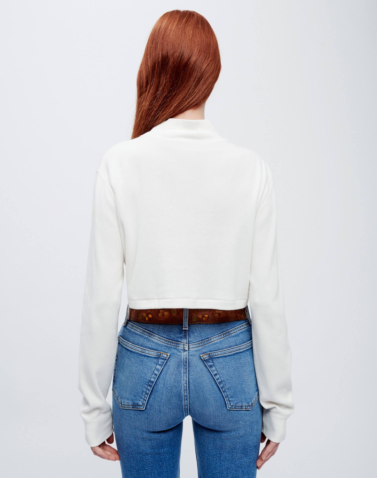Cropped Mock Neck Long Sleeve - Vintage White sold by Re/Done product image thumbnail 5