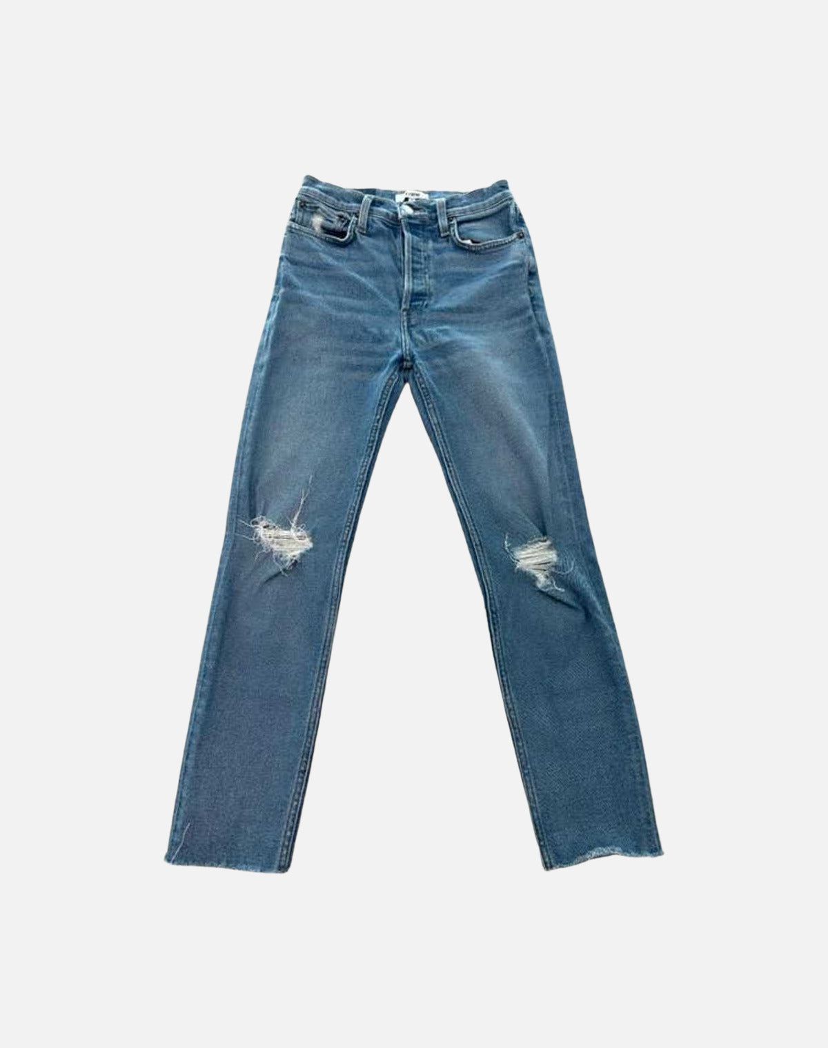 Comfort Stretch High Rise Ankle Crop - Medium Destroyed 10 sold by Re/Done