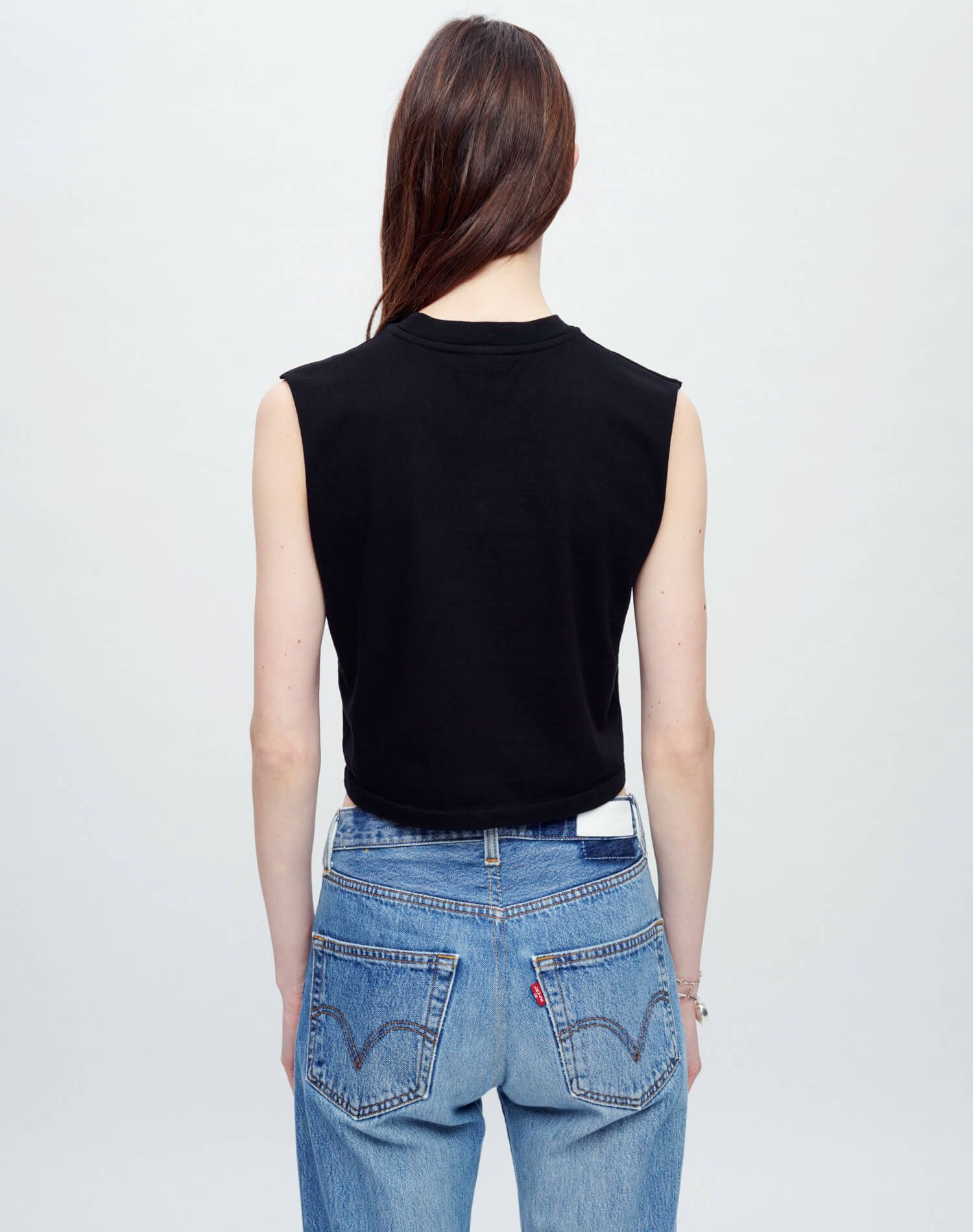 Baby Muscle Tank "Weird" - Black sold by Re/Done product image thumbnail 4