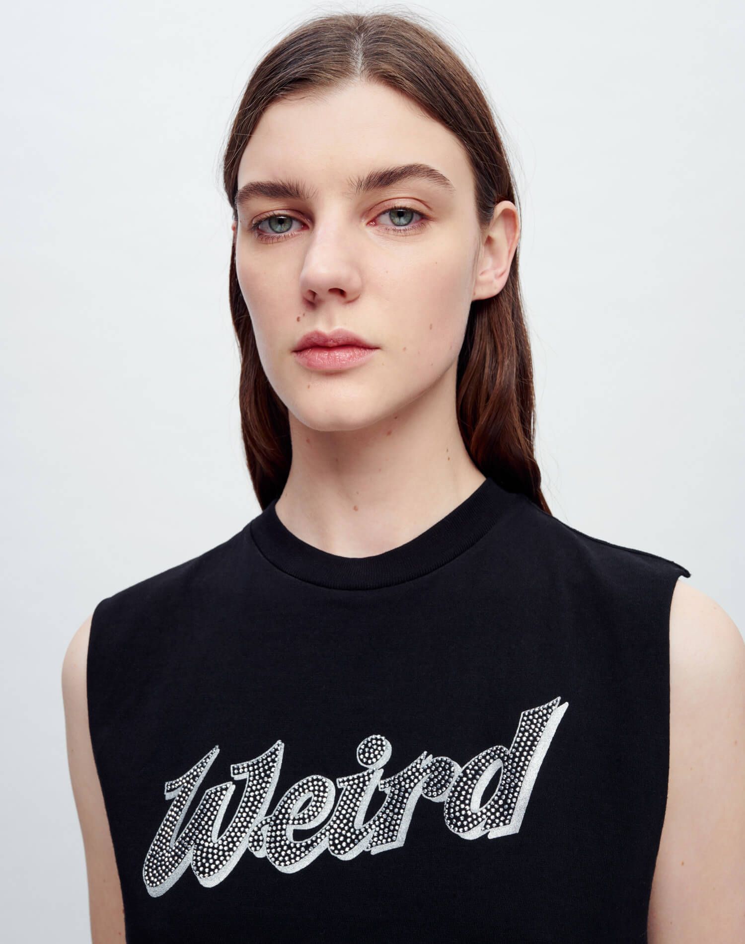 Baby Muscle Tank "Weird" - Black sold by Re/Done product image thumbnail 3