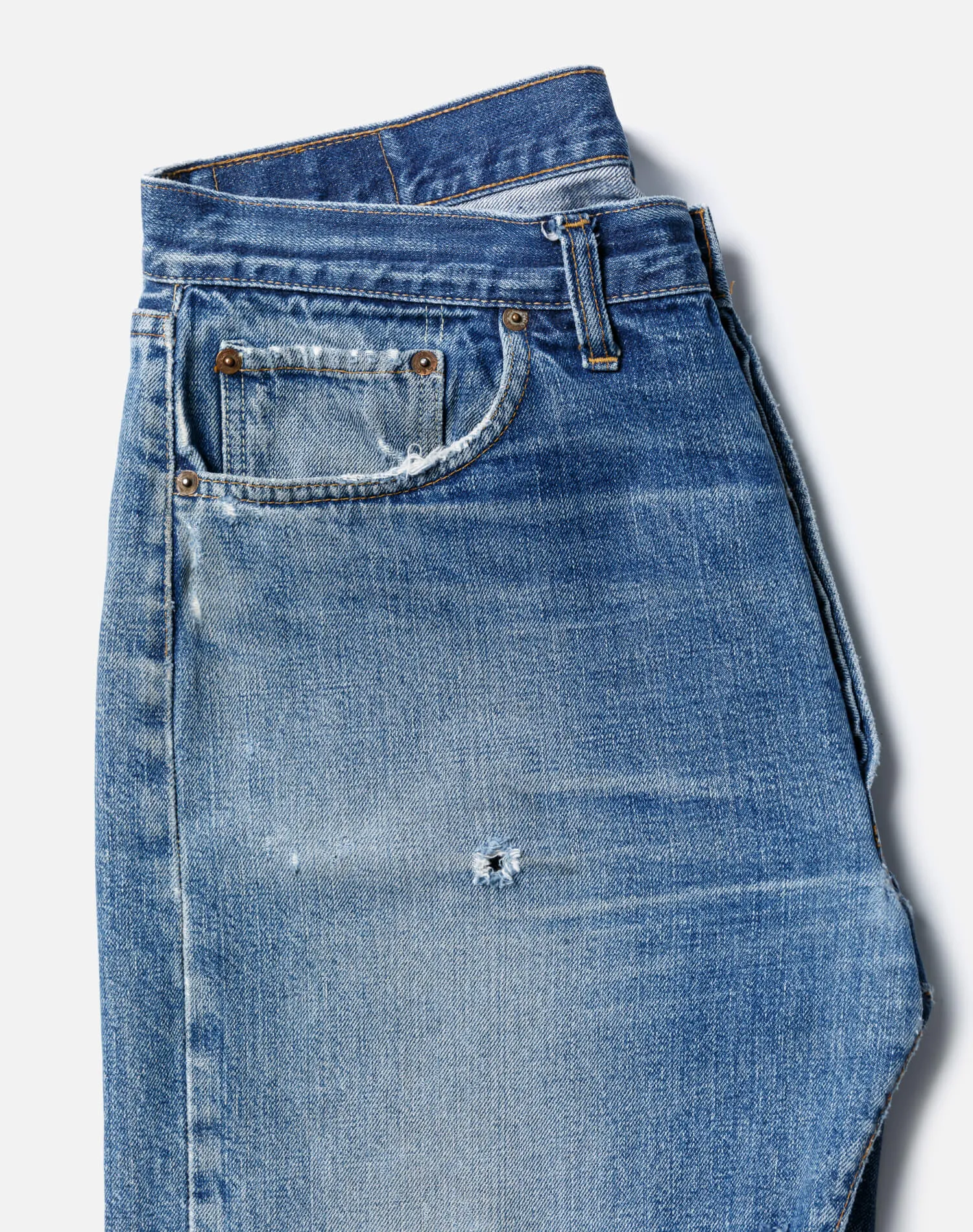 60s Single Stitch Selvedge Big E Levi's 501 Shorts - #54 sold by Re/Done product image thumbnail 4