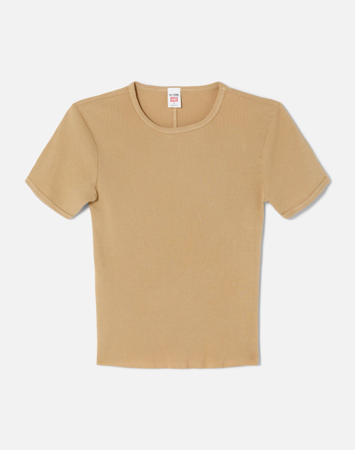90s Ribbed Cap Sleeve Tee - Sand sold by Re/Done