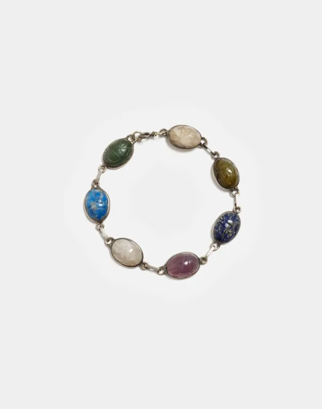 20s Sterling Silver Scarab Bracelet sold by Re/Done