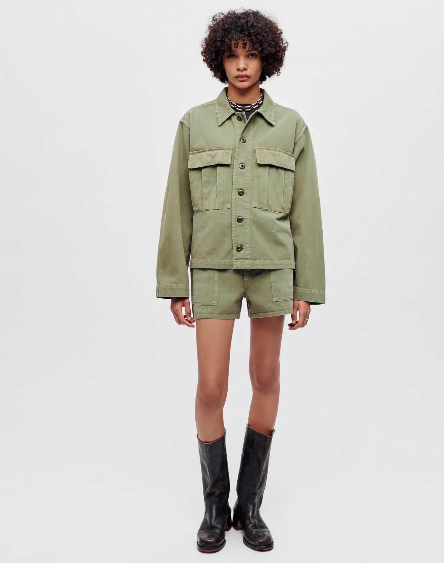 Military Mini Short - Bayleaf sold by Re/Done product image thumbnail 2