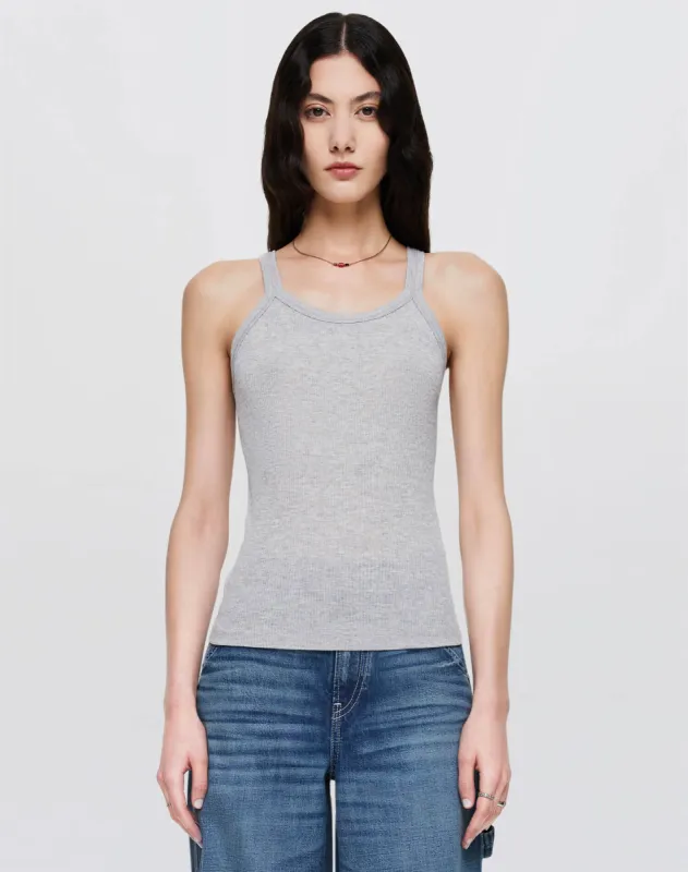 Hanes Ribbed Tank - Heather Grey sold by Re/Done