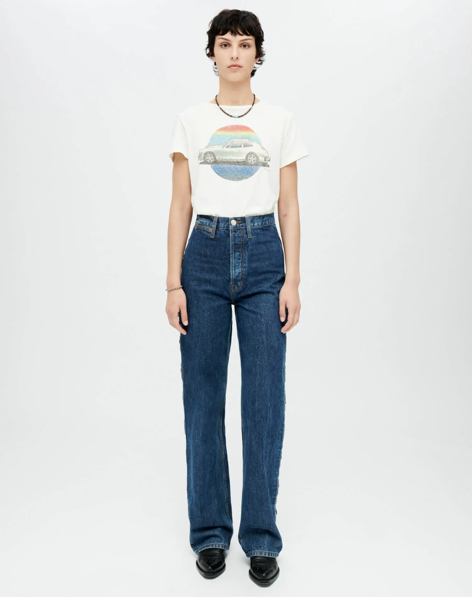 Classic "Stanley Mouse Car" Tee - Vintage White sold by Re/Done product image thumbnail 2