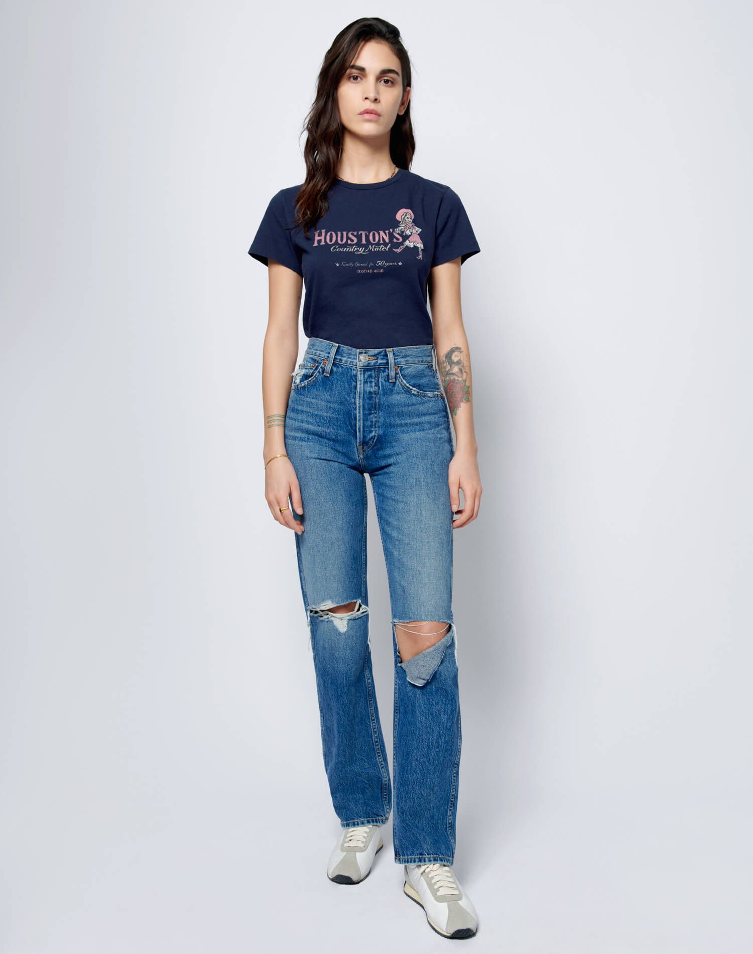 High Rise Loose - Washed Indigo with Rips sold by Re/Done product image thumbnail 7