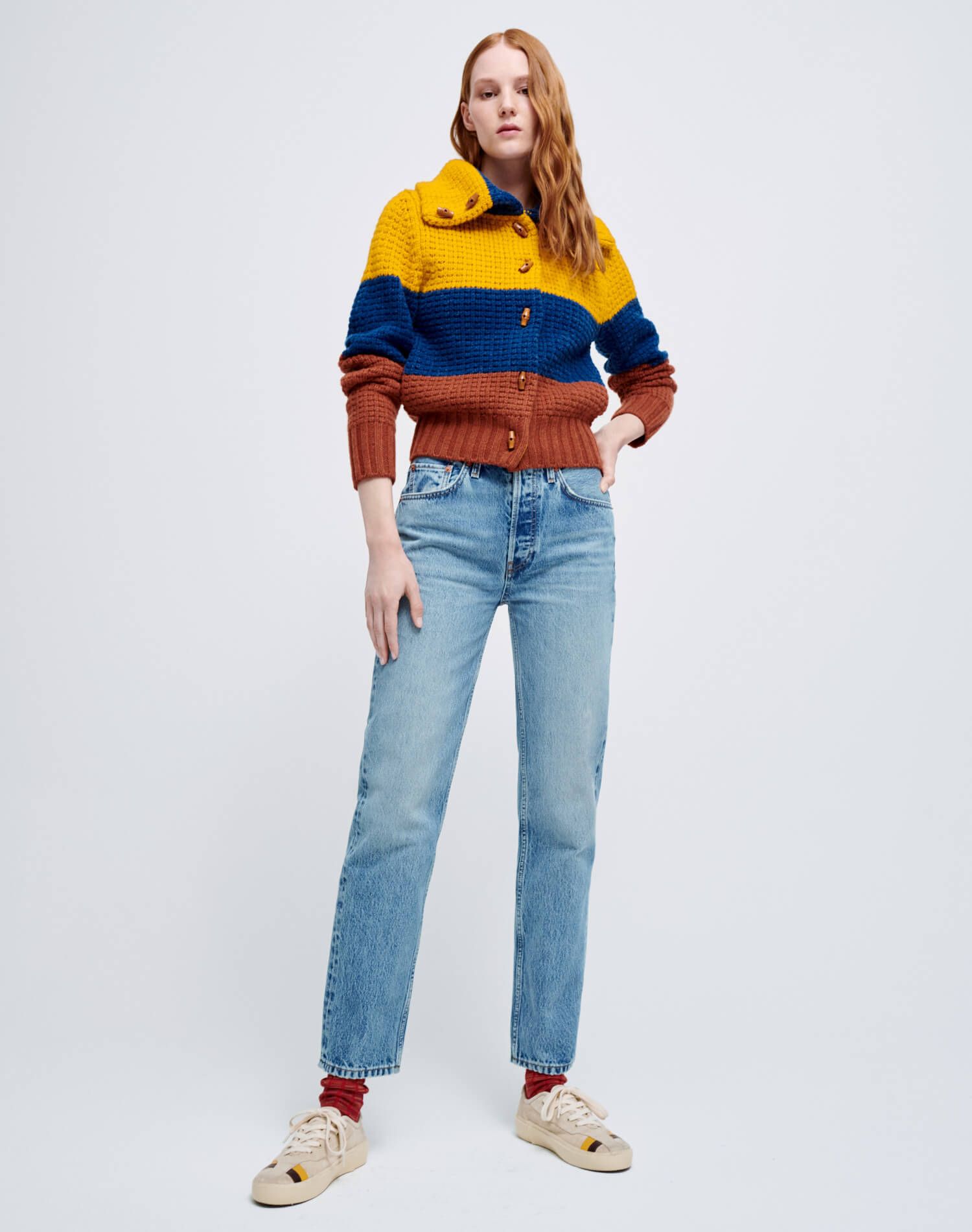 70s Sweater Jacket - Mustard Multi sold by Re/Done product image thumbnail 4