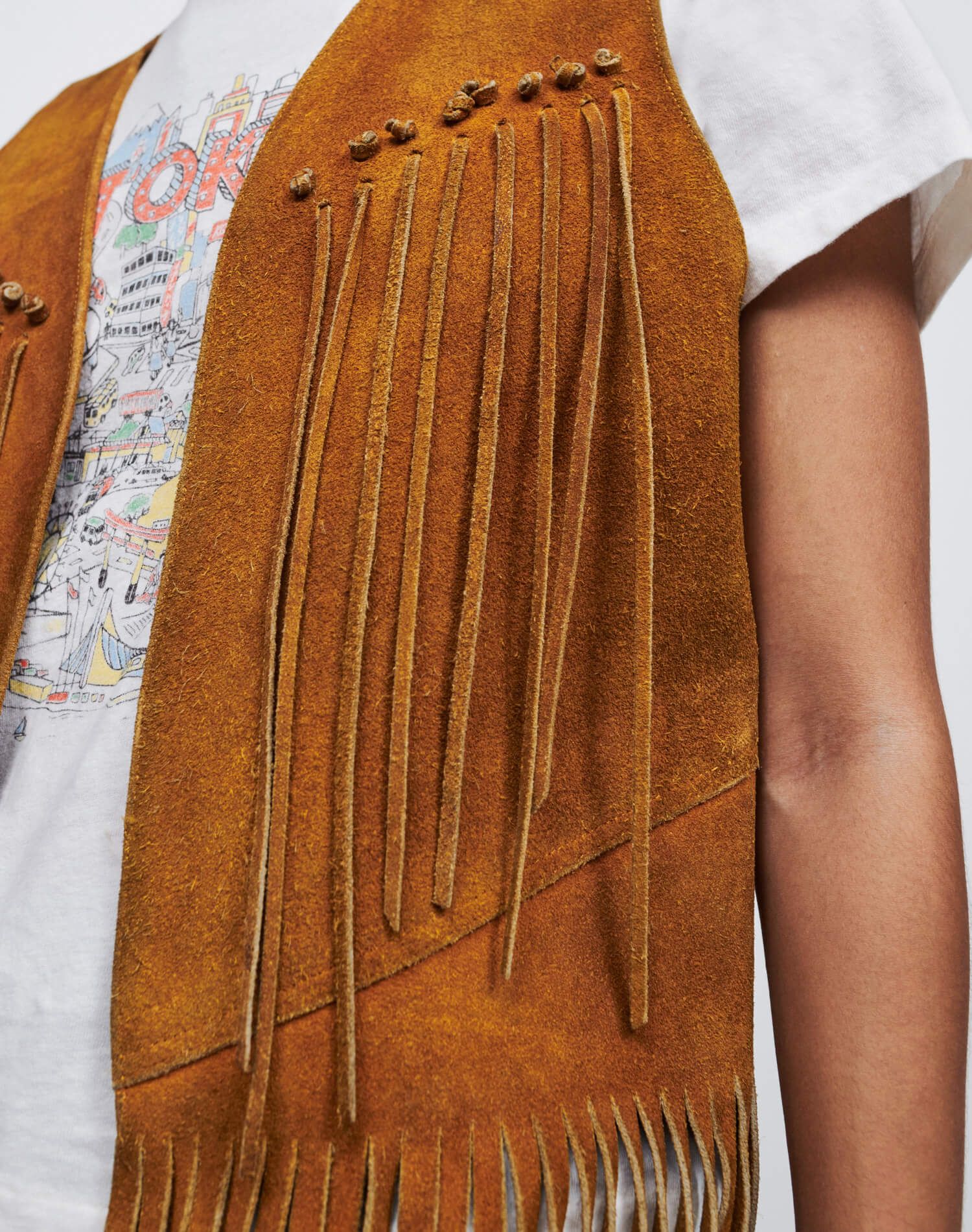 Suede Leather Fringe Vest - Tan Suede sold by Re/Done product image thumbnail 8