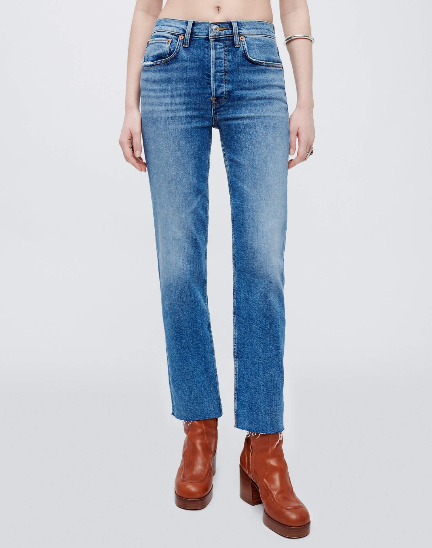 Extra Stretch High Rise Stove Pipe - Indigo Storm sold by Re/Done product image thumbnail 3