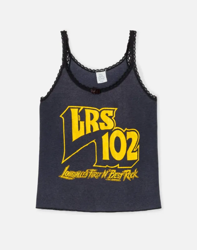 80s Lace Trim Graphic Tank Top -#10 made by Re/Done