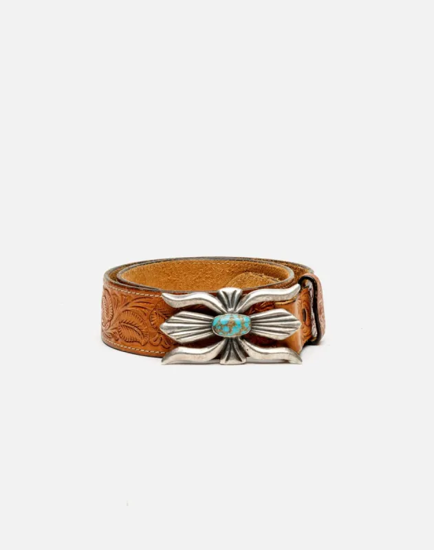 60s Navajo Tufa Cast Turquoise Belt -#402 sold by Re/Done