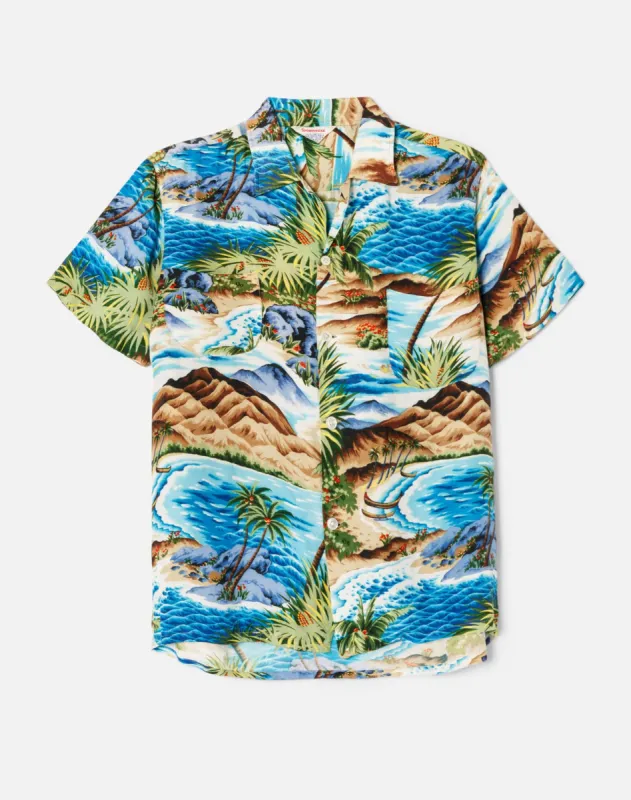 50s Blue Hawaiian Shirt - #6 sold by Re/Done