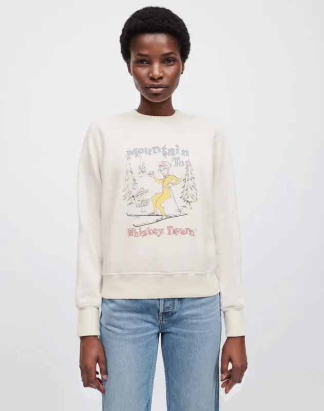 Classic Raglan "Whiskey Tavern" Crewneck - Heathered Off White made by Re/Done