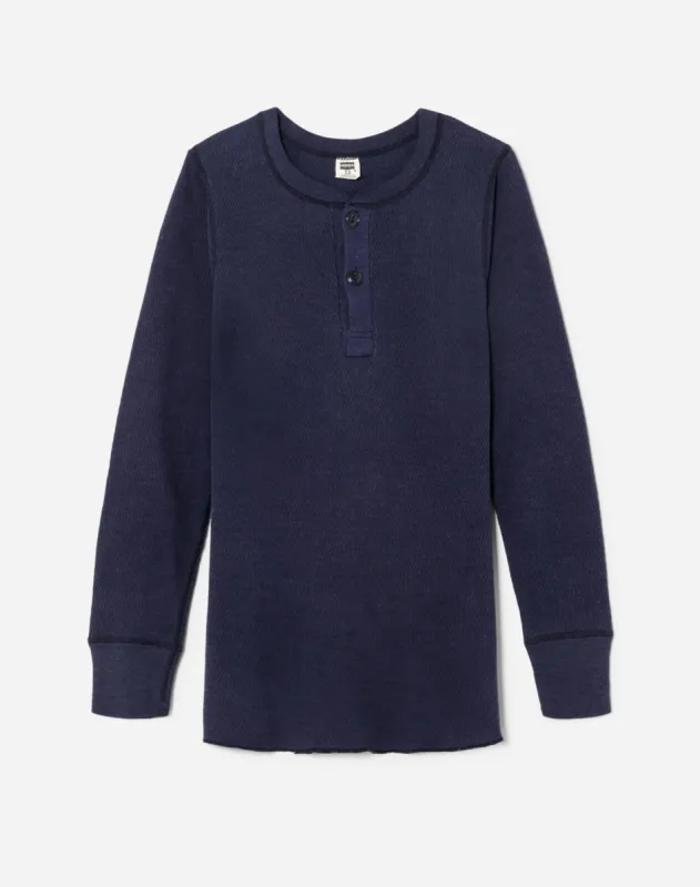 1980s Thermal Henley Long Sleeve Tee - #133 made by Re/Done