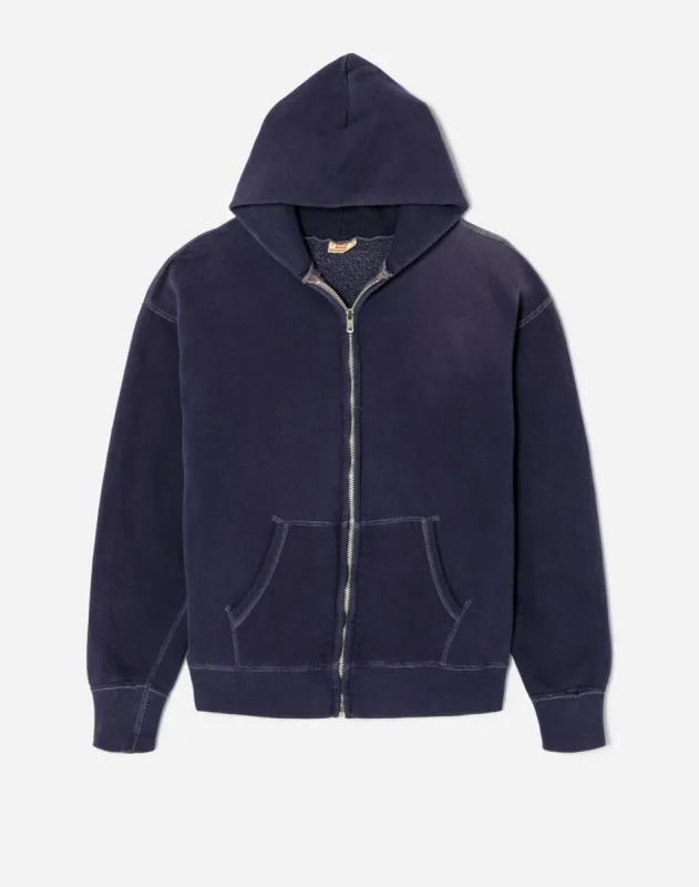 1950s Navy Zip Front Hoodie - #119 sold by Re/Done