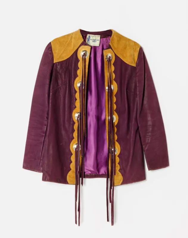 1960s Leather Concho Open Front Jacket - # 5 made by Re/Done