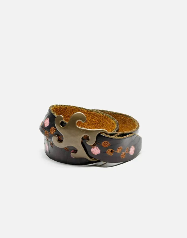 1970s Handpainted Floral Brutalist Belt - # 103 sold by Re/Done