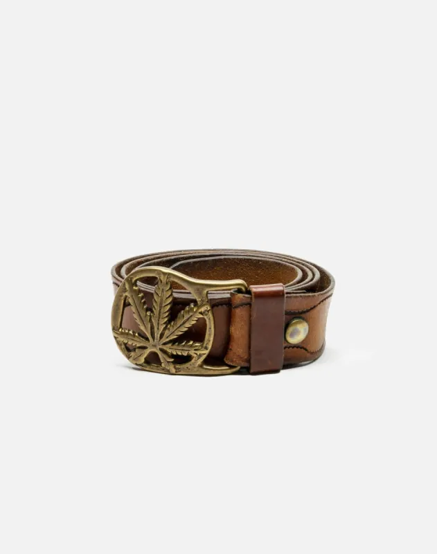 1970s Hand Tooled Leather Pot Leaf Belt - # 127 sold by Re/Done