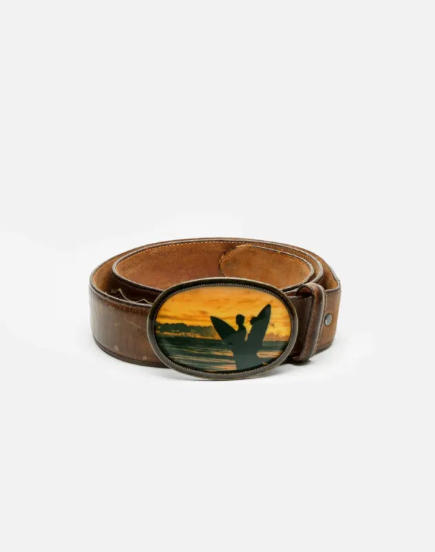 Vintage Pacifica Surf Painted Leather Belt - # 134 sold by Re/Done