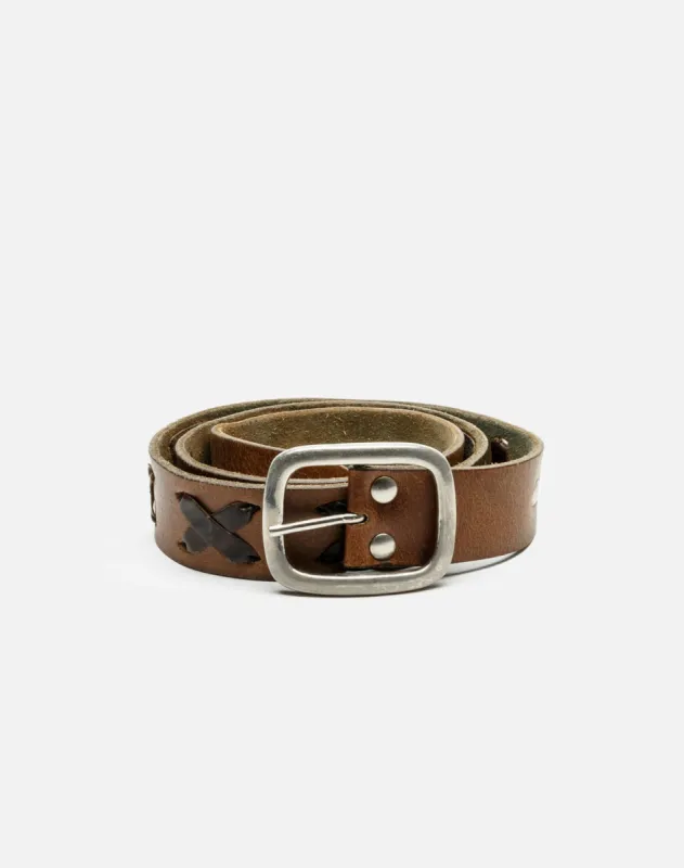 1970s Leather Woven X Belt - # 147 sold by Re/Done