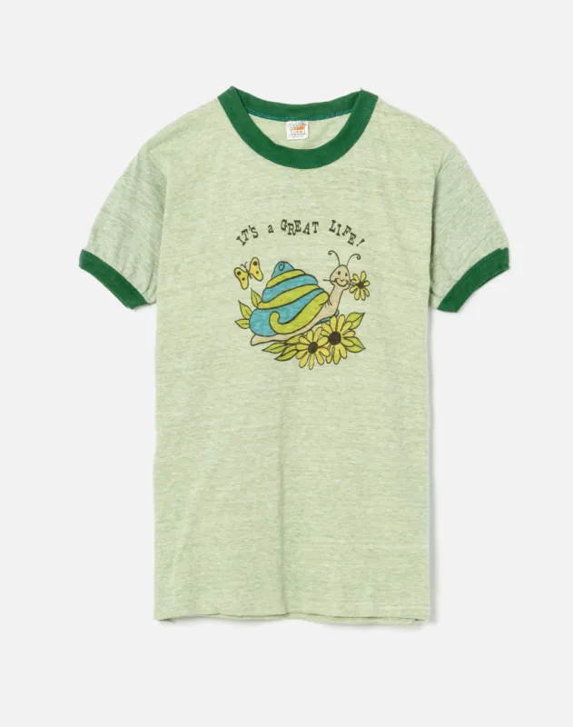 Vintage 1970s "It's A Great Life" Snail Shirt - #16 made by Re/Done