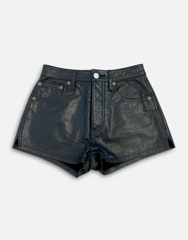 Leather Shorts - Black sold by Re/Done