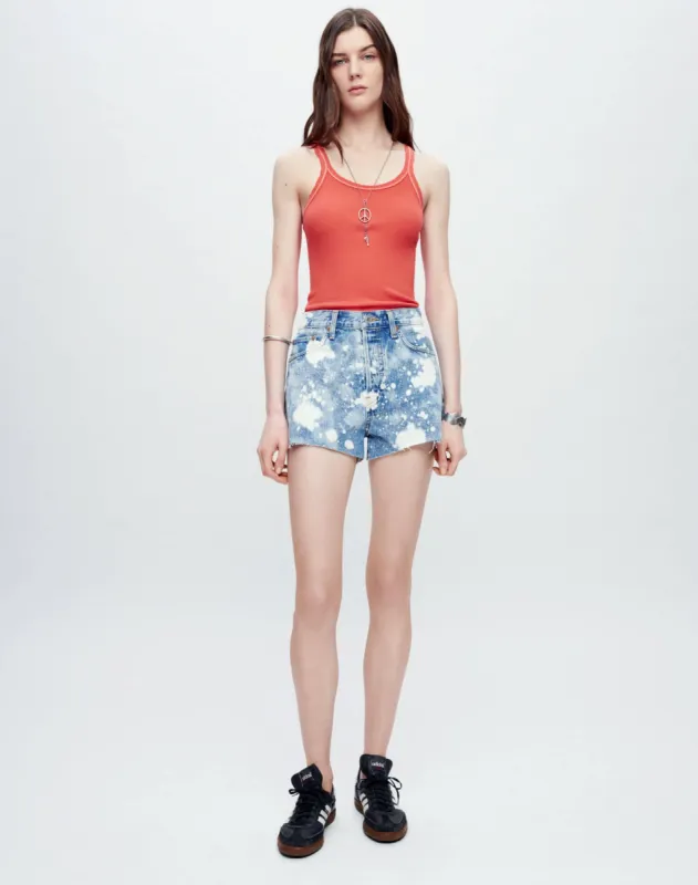 Hanes Ribbed Tank - Scarlet with Vintage Ivory sold by Re/Done