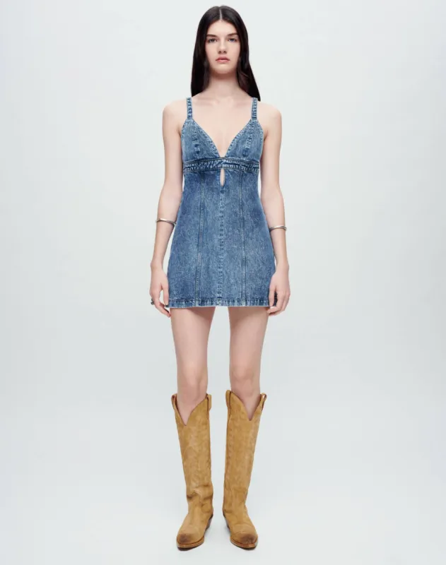 Seamed Shift Dress - Acid Blue made by Re/Done